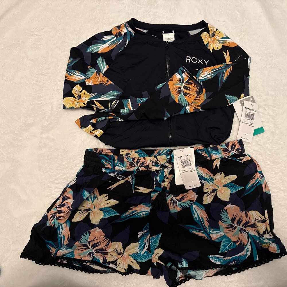 Roxy rashguard and shorts